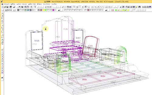トータルシステム墓石CADの操作画面